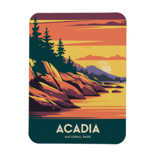 Magnet Flexible Coucher du soleil dans le parc national Acadia
