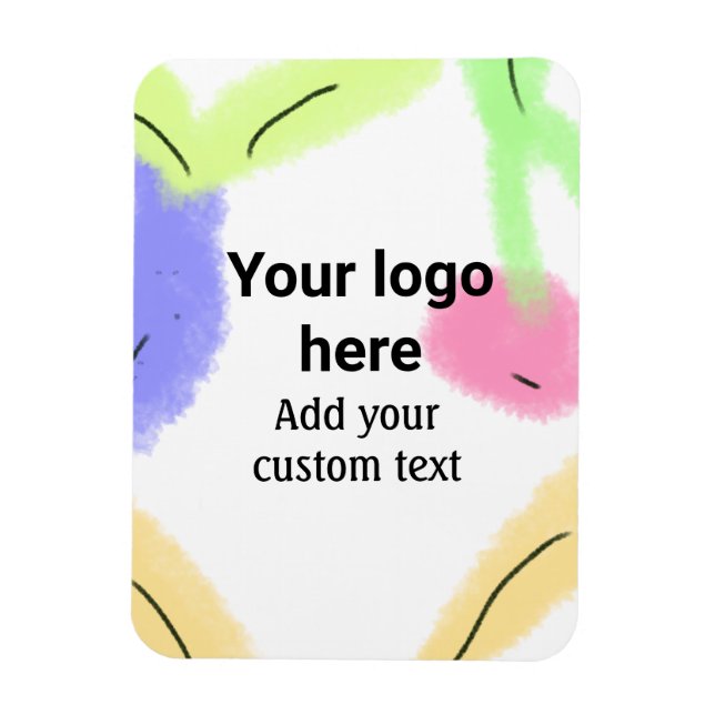 Magnet Flexible Couleur d'aquarelle rouge simple ajouter votre log (Vertical)