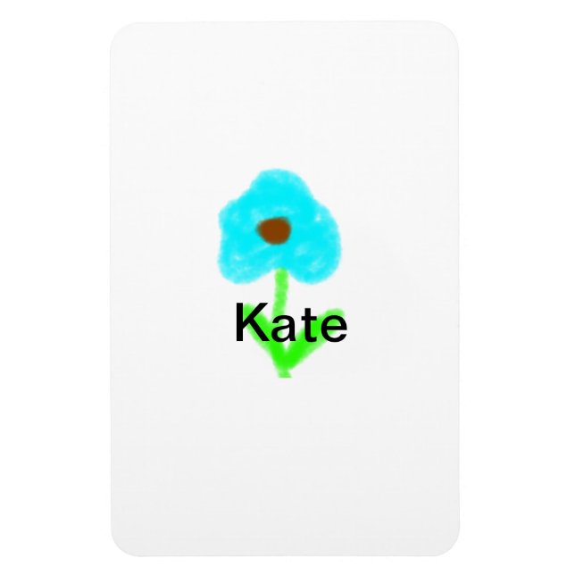 Magnet Flexible Couleur d'eau bleu vert ajouter votre nom texte pe (Vertical)