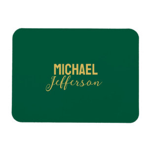 Magnet Flexible Couleur verte or élégante moderne minimaliste nom