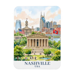 Magnet Flexible Couleurs aquarelles personnalisées Nashville Tenne