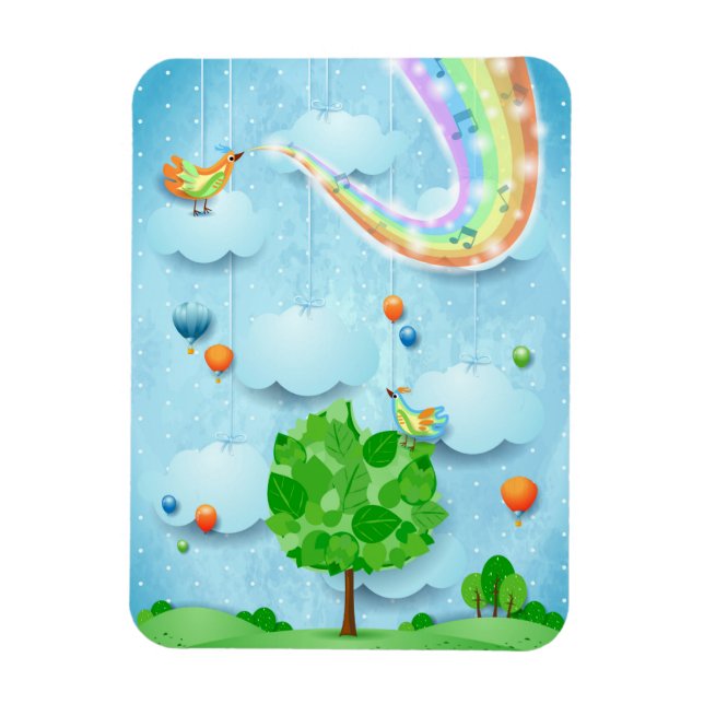 Magnet Flexible Couleurs arc-en-ciel et arbre (Vertical)