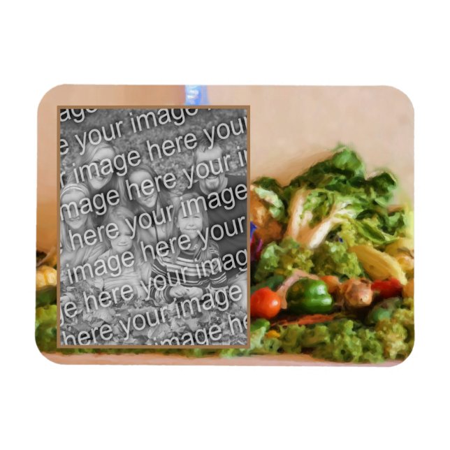 Magnet Flexible Country Fair Vegetables Peinture Ajouter Votre Pho (Horizontal)