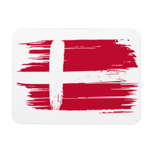 Magnet Flexible Coup de pinceau Drapeau Danemark