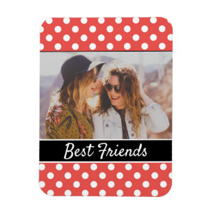 Magnet Flexible Coupe Rouge Polka Point Photo personnalisée person