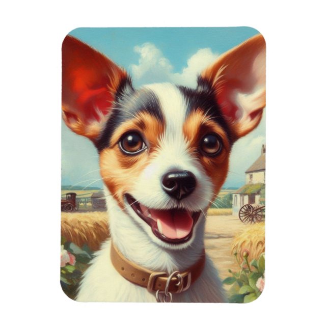 Magnet Flexible Coupe Toy Fox Terrier Peinture (Vertical)