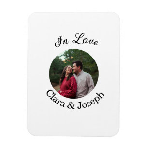 Magnet Flexible couple amoureux nom de photo circulaire mariage ro