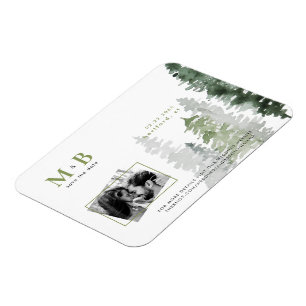 Magnet Flexible Couple de bois de mousse verte Photo Mariage
