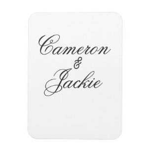 Magnet Flexible Couple de mariage élégant simple nom calligr stylé