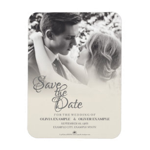 Magnet Flexible Couple de mariés s'embrassant en monochrome