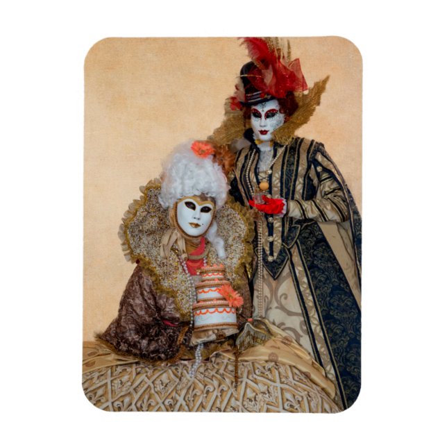 Magnet Flexible Couple en costume de Carnaval, Venise (Vertical)