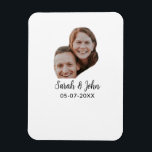 Magnet Flexible Couple face photo add name date simple wedding<br><div class="desc">Design for couple love</div>