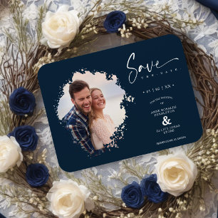Magnet Flexible Couple fiancé photo effet encre grunge moderne Nav