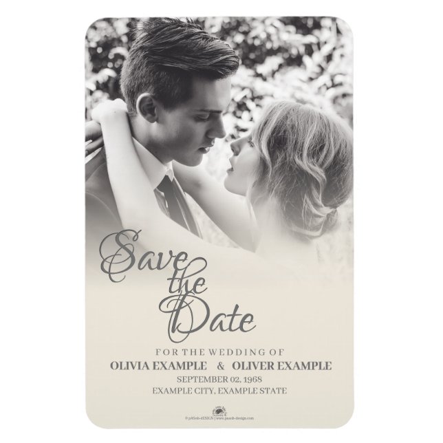 Magnet Flexible Couple mariage en monochrome (Vertical)