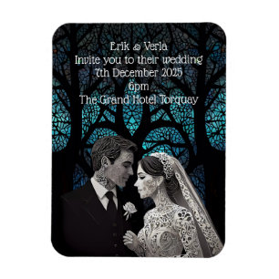 Magnet Flexible Couple mariage en papier sur arbre bleu de vie