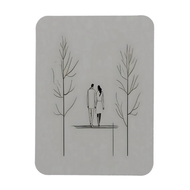 Magnet Flexible Couple minimaliste Art moderne (Vertical)