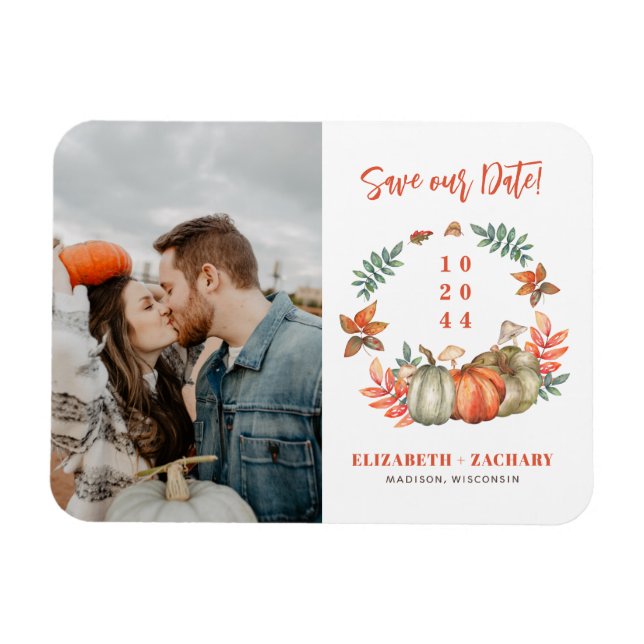 Magnet Flexible Couple Photo Mariage de automne d'automne Enregist (Horizontal)