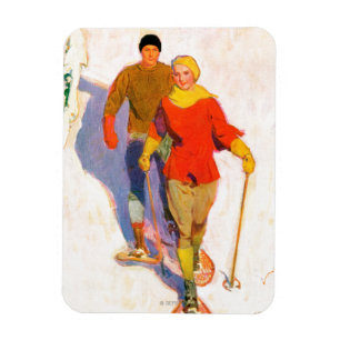 Magnet Flexible Couple Wearing Snowshoes par McClelland Barclay