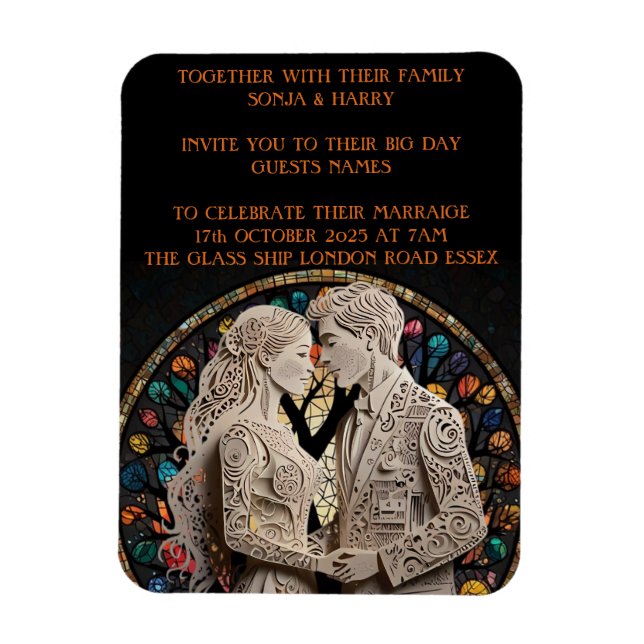 Magnet Flexible couples mariages personnalisés (Vertical)