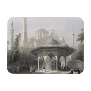 Magnet Flexible Cour et fontaine de St Sophia, Istanbul, engrav