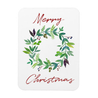 Magnet Flexible Couronne aquarelle de Noël joyeux