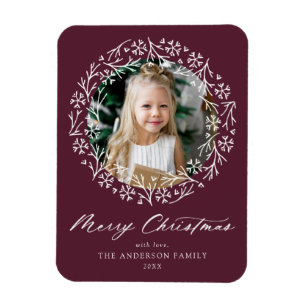 Magnet Flexible Couronne de flocon de neige élégante Baie Violet P