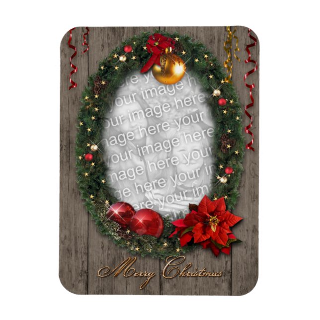 Magnet Flexible Couronne de Noël personnalisable (Vertical)
