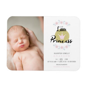 Magnet Flexible Couronne de princesse à guirlande florale rose pou