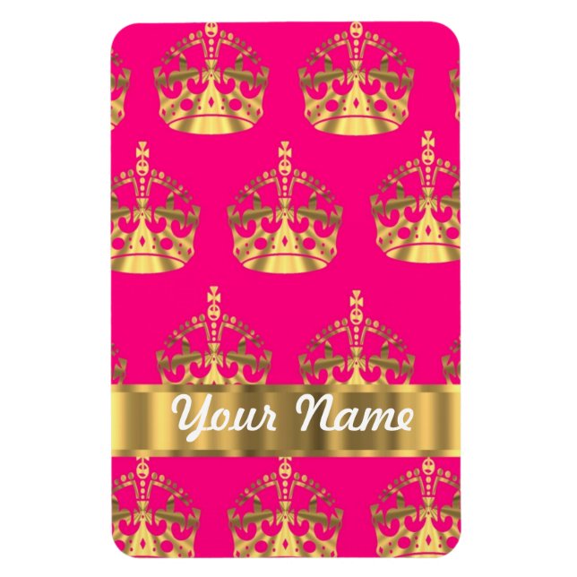 Magnet Flexible couronne d'or sur rose chaud (Vertical)