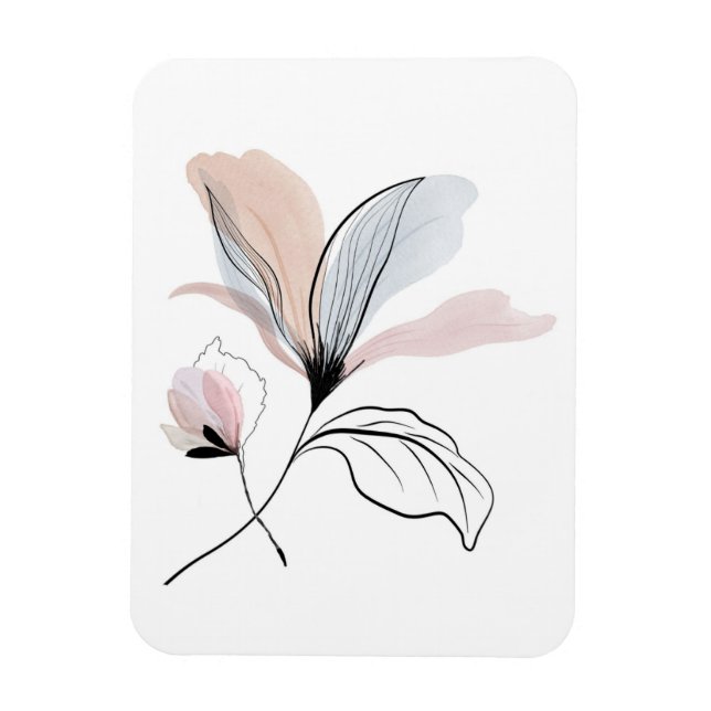 Magnet Flexible Coussin jeté à fleurs aquarelle (Vertical)