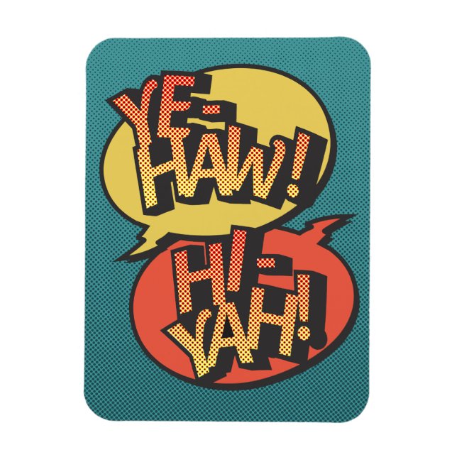 Magnet Flexible Cowboy contre ninja pop art - rétro (Vertical)