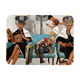 Magnet Flexible Cowboy endormi dans le salon de beauté