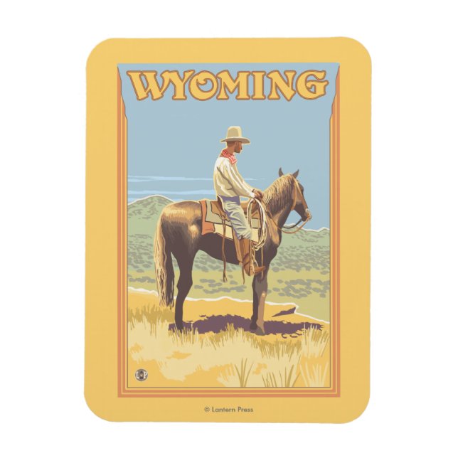 Magnet Flexible Cowboy (Vue latérale)Wyoming (Vertical)
