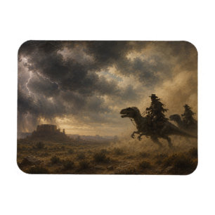 Magnet Flexible Cowboys chevauchant des dinosaures à travers une t