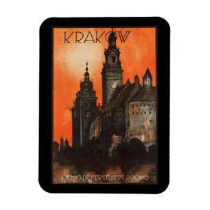 Magnet Flexible Cracovie Pologne - Poster de voyage polonais Vinta