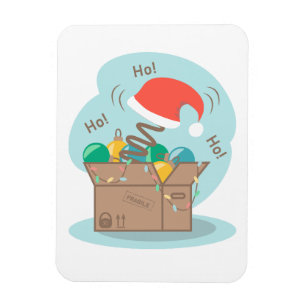 Magnet Flexible Craft box with Christmas decoration and Santa hat 