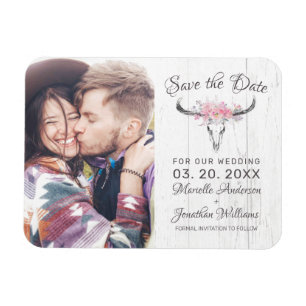 Magnet Flexible Crâne de vache rustique flou d'aquarelle photo