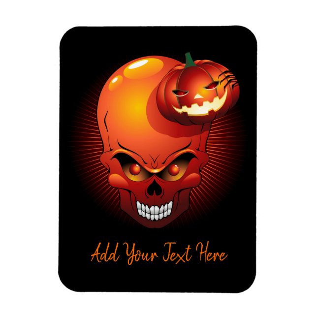 Magnet Flexible Crâne d'Halloween et Citrouille (Vertical)