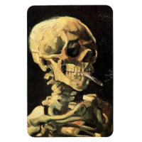 Crâne Van Gogh avec aimant à la cigarette brûlante