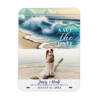 Crashing Ocean Waves Coastal Save the Date Photo