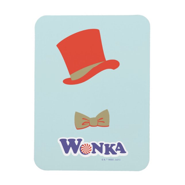 Magnet Flexible Cravate Wonka Top Hat & Bow (Vertical)