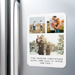 Magnet Flexible Create Your Own Personalized 3 Photo and Quote<br><div class="desc">Create your own custom photo and quote magnet. Features three of your photos and personalized text in minimalist typewriter typography.</div>