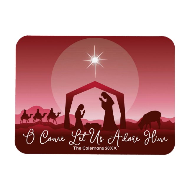 Magnet Flexible Crèche Venez donc adorons-Le Noël (Horizontal)