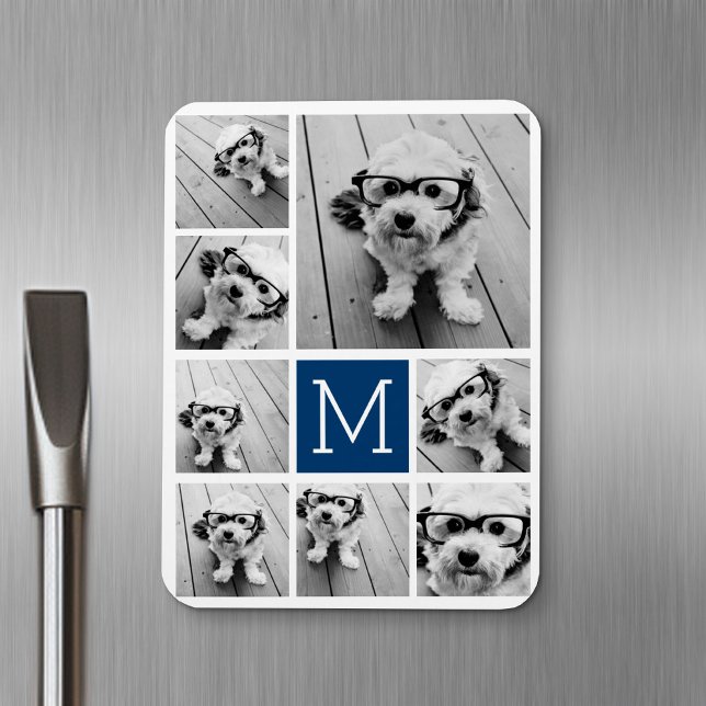 Magnet Flexible Créer un collage photo personnalisé avec 8 photos (Personalized fridge magnet - add photos and custom text)
