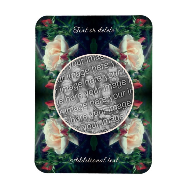 Magnet Flexible Créez votre propre cadre de photo Peach Rose And B (Vertical)