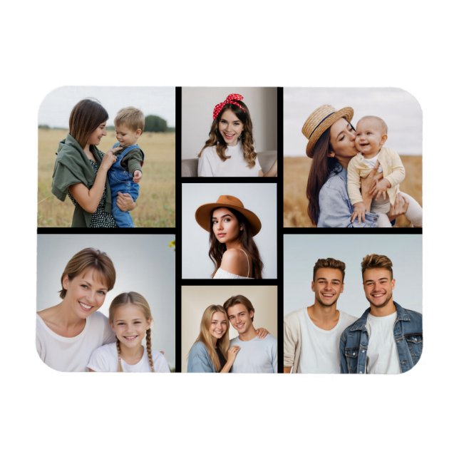 Magnet Flexible Créez votre propre collage de 7 photos (Horizontal)