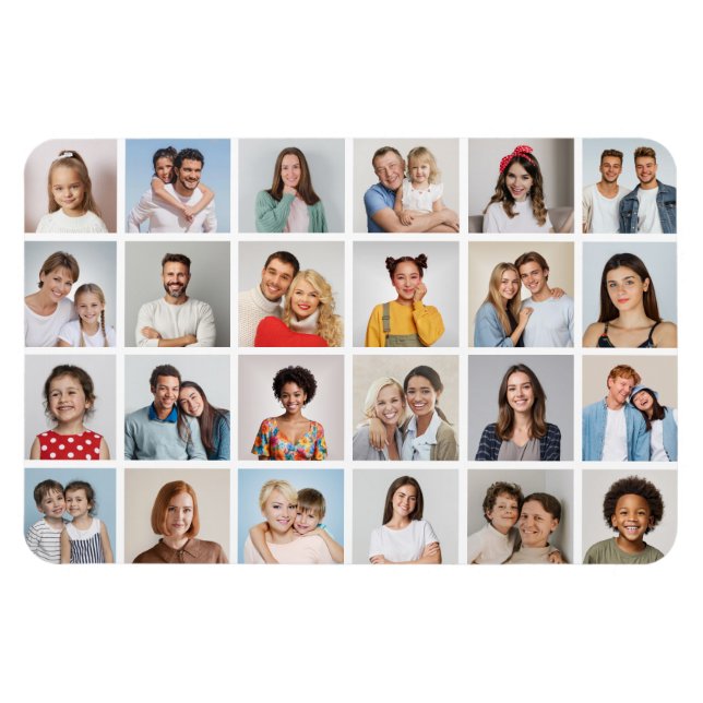 Magnet Flexible Créez votre propre collage photo 24 editable coule (Horizontal)