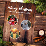 Magnet Flexible Créez votre propre collage photo de famille de noë<br><div class="desc">Aimant photo avec votre propre collage photo de famille sur arrière - plan de bois rustique Vous pouvez ajouter vos propres photos personnelles,  ajouter votre propre texte,  nom et année. Si vous avez besoin d'aide,  veuillez me contacter.</div>