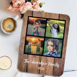 Magnet Flexible Créez votre propre collage photo de famille rustiq<br><div class="desc">Aimant photo avec personnalisation Collage photo de famille sur bois rustique motif arrière - plan Ajoutez vos propres photos personnelles pour personnaliser l'aimant et votre propre texte. Si vous avez besoin d'aide,  veuillez me contacter.</div>
