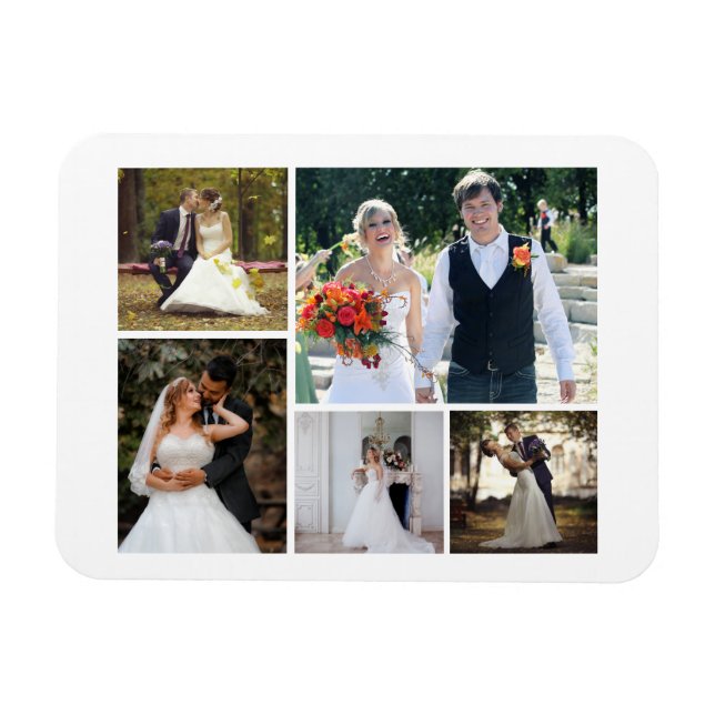 Magnet Flexible Créez votre propre collection de 5 Mariages photo (Horizontal)